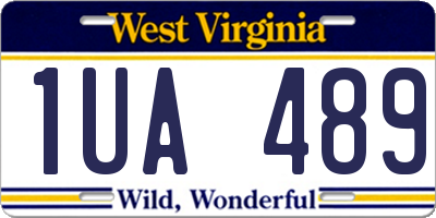 WV license plate 1UA489