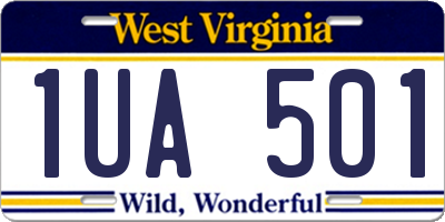 WV license plate 1UA501