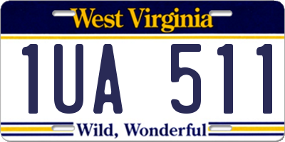 WV license plate 1UA511