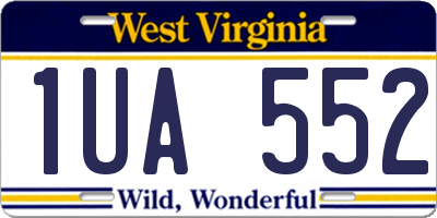 WV license plate 1UA552