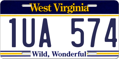 WV license plate 1UA574