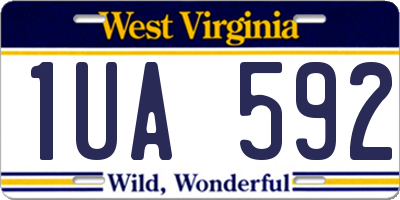 WV license plate 1UA592