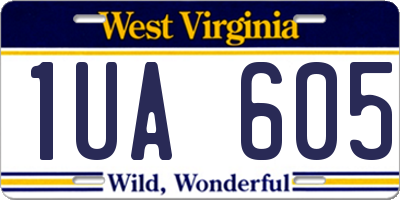 WV license plate 1UA605