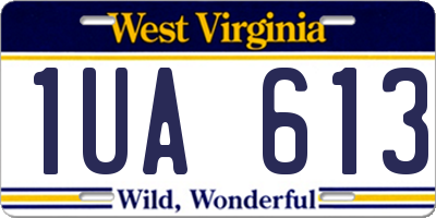 WV license plate 1UA613