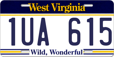 WV license plate 1UA615
