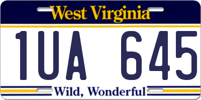 WV license plate 1UA645