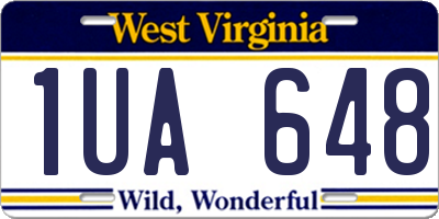 WV license plate 1UA648
