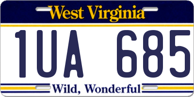 WV license plate 1UA685