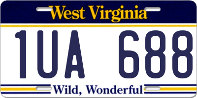 WV license plate 1UA688