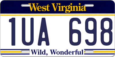 WV license plate 1UA698