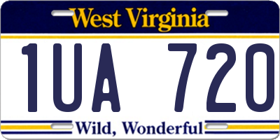 WV license plate 1UA720
