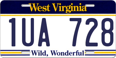 WV license plate 1UA728