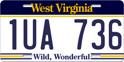 WV license plate 1UA736