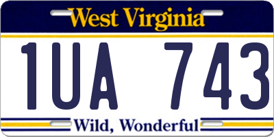 WV license plate 1UA743