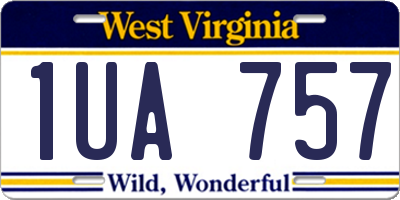 WV license plate 1UA757