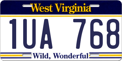 WV license plate 1UA768