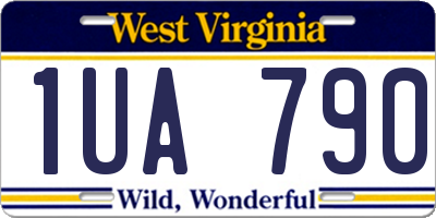 WV license plate 1UA790