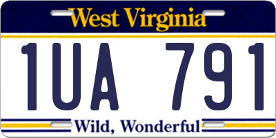 WV license plate 1UA791
