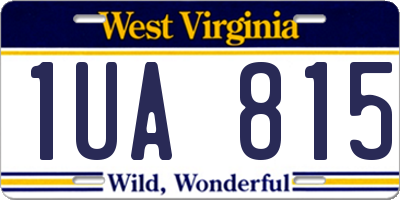WV license plate 1UA815