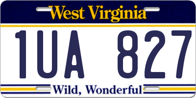 WV license plate 1UA827