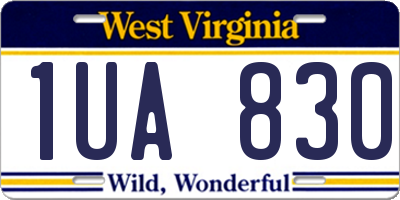 WV license plate 1UA830