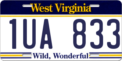 WV license plate 1UA833