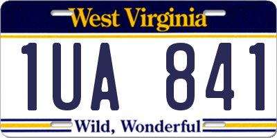 WV license plate 1UA841