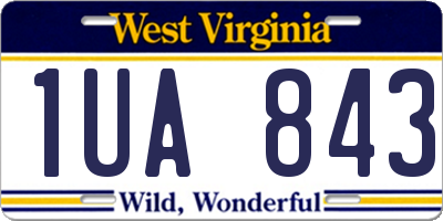 WV license plate 1UA843