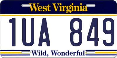 WV license plate 1UA849