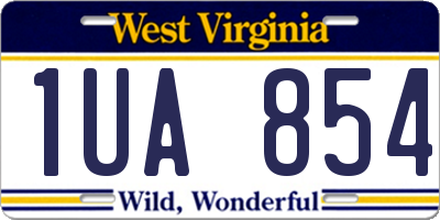 WV license plate 1UA854