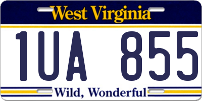 WV license plate 1UA855