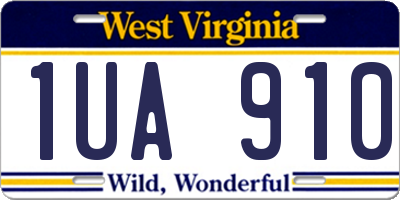 WV license plate 1UA910