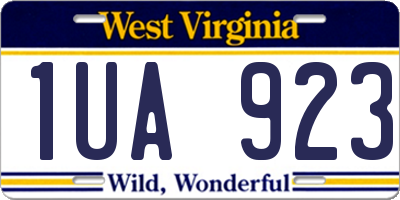 WV license plate 1UA923