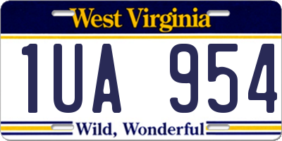 WV license plate 1UA954