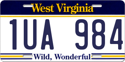 WV license plate 1UA984