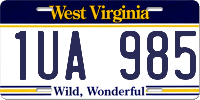 WV license plate 1UA985