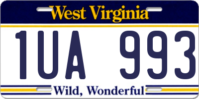 WV license plate 1UA993