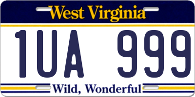 WV license plate 1UA999