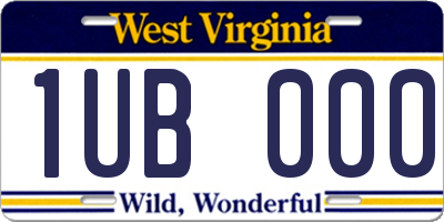 WV license plate 1UB000