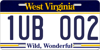 WV license plate 1UB002