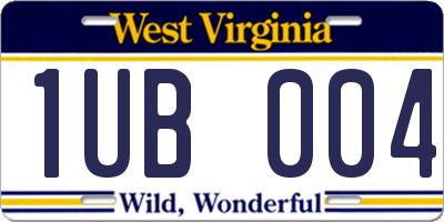 WV license plate 1UB004