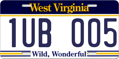 WV license plate 1UB005