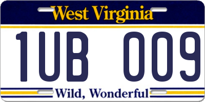 WV license plate 1UB009