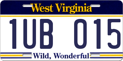 WV license plate 1UB015