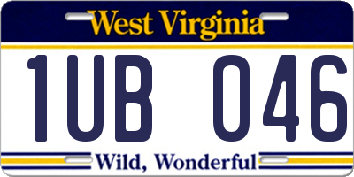 WV license plate 1UB046