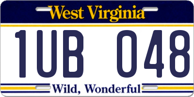WV license plate 1UB048