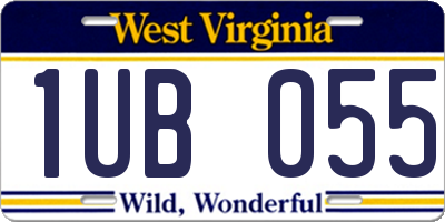 WV license plate 1UB055