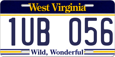WV license plate 1UB056