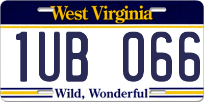 WV license plate 1UB066