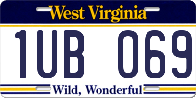 WV license plate 1UB069